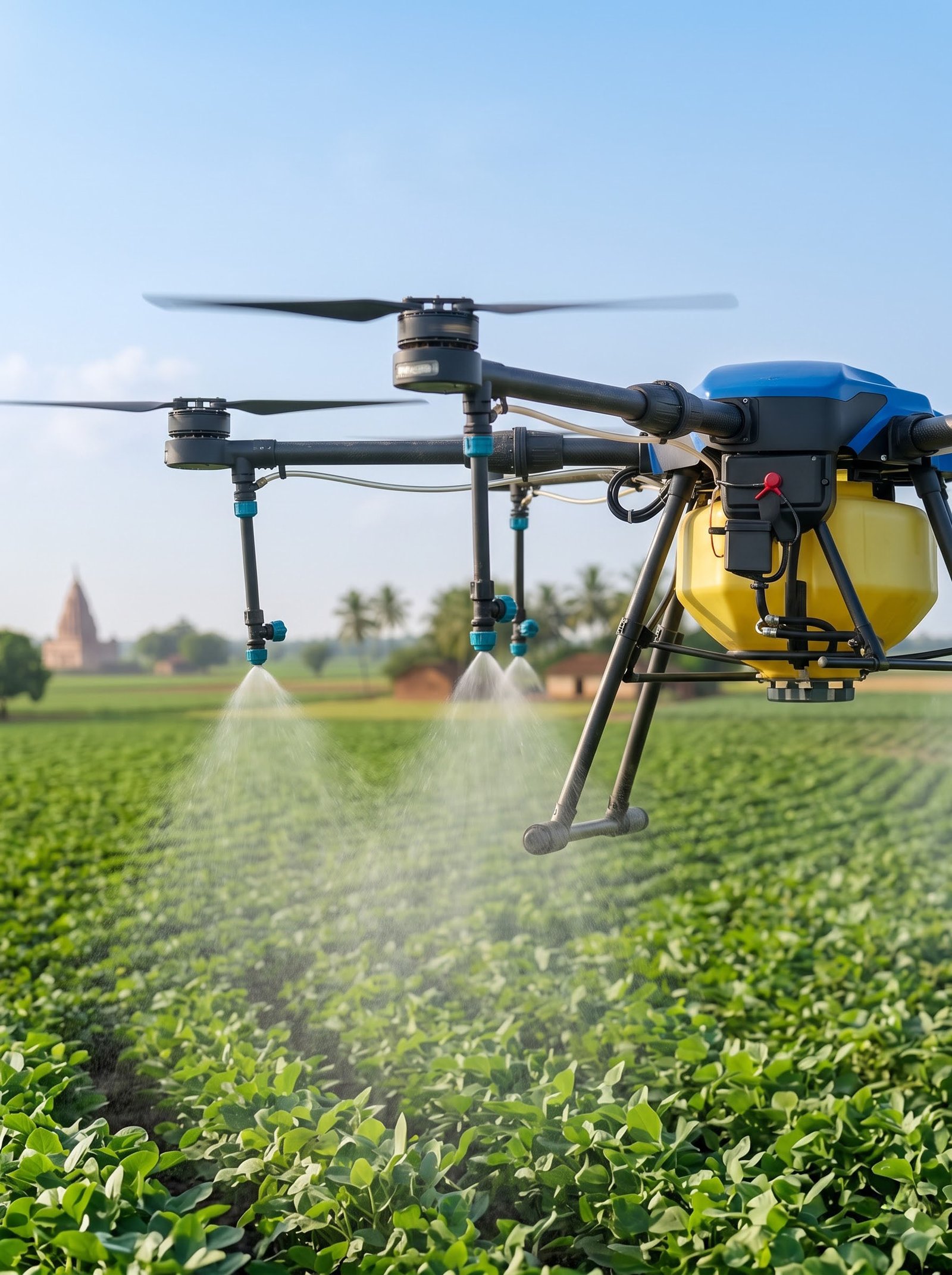 Close view of crop canopy suitable for drone spraying