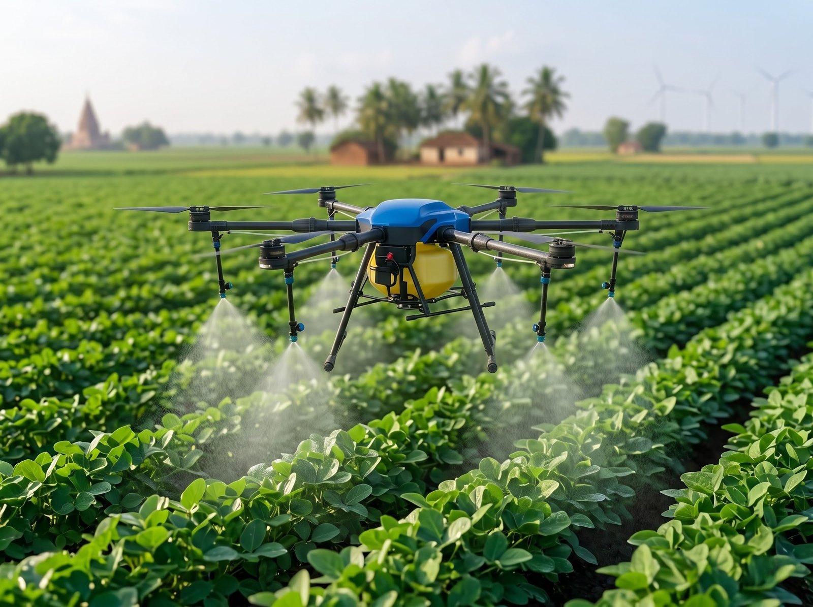 Healthy green crop field